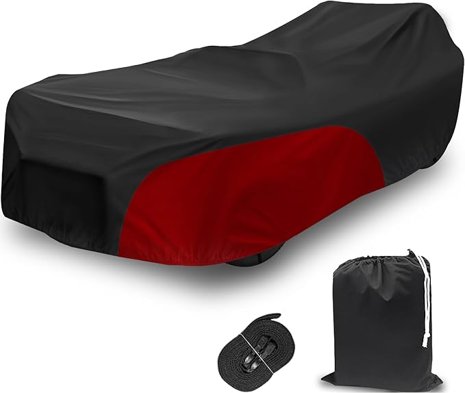 Full Cover for Polaris Slingshot,Waterproof Windproof Sunproof Outdoor Protection Compatible with Slingshot/S/SL/SLR/SLR LE,with Fabric Straps,Black&Red