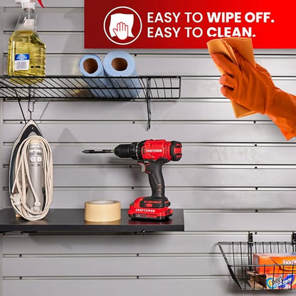 DLDIRECT Slatwall Panel Garage Wall Organizer: Heavy Duty Wall Mounted PVC Rack, Interlocking Slat Paneling for Garage Wall Storage, Slatwall Board, Slatwall Shelves System - 3 Color Samples