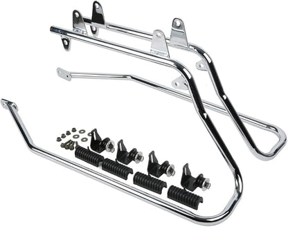 XFMT Matte Black Hard Saddlebags Saddle Bags Trunk W/Chrome Conversion Brackets For Harley Softail Heritage Classic Deluxe 1984-2017