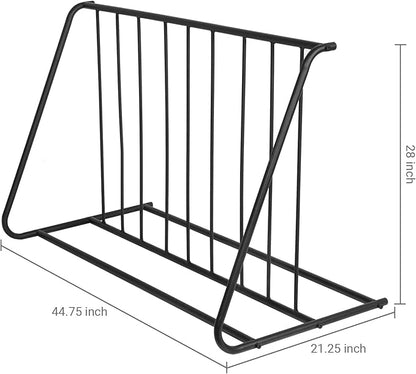 MyGift Large Metal Double-Sided Grid Bike Rack Stand, Freestanding Bicycle Storage Holder for Garage or Outdoor Parking with 6-Bicycle Capacity