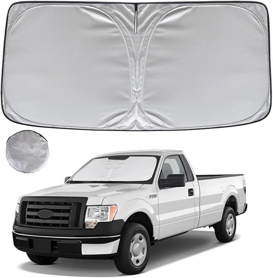 KAYZT Windshield Sun Shade for 2009-2014 Ford F150 Foldable Sunshade Front Window Custom Fit Car Accessories