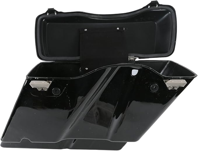 XFMT 5" Vivid Black Stretched Extended Hard Saddlebags Compatible with Harley FLH FLT