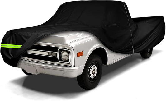 Waterproof Car Cover Compatible with Chevrolet C10 C20 K10 K20 1960-1987 Standard Cab Short Bed Accessories, 420D All Weather Car Covers with Zipper&Lock for Car Dust Snow Rain Hail Protection
