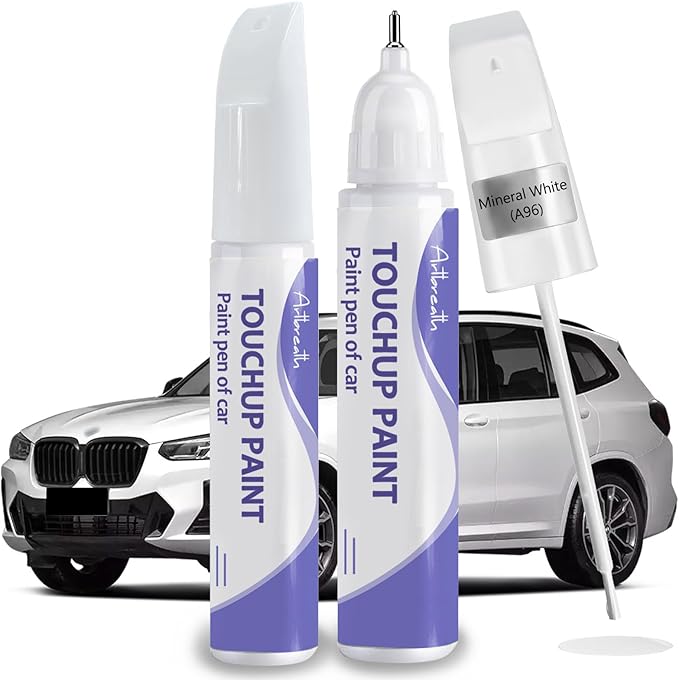 Touch Up Paint for BMW Mineral White (A96)-Exact Match–Chips and Nicks TouchUp Paint Pen Scratch Repair Car Accessories Car Paint Pen for Erase Car Scratches