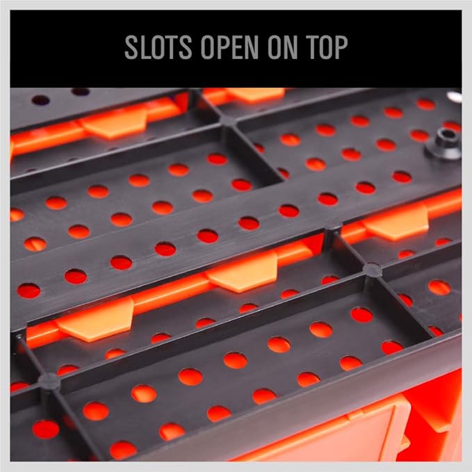 30-Bin Wall-Mounted Storage Rack System - Heavy-Duty Garage Tool Organizer for Screws, Nuts, Bolts, Nails, Beads, and Small Hardware Parts - Easy Installation and Customizable