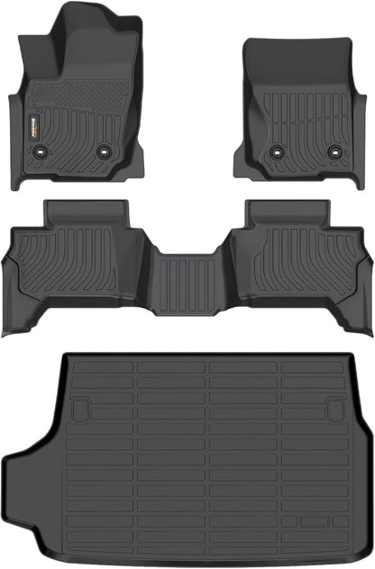 Binmotor-Floor Mats & Cargo Liner for Toyota 4Runner 2025(Only for 5 Seats, Not for Hybrid/EV), TPE All Weather Car Floor Mat Cargo Trunk Mat Rubber Liners for Toyota 4Runner 2025 Accessories
