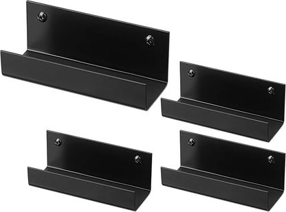 Blulu 4 Pieces Wall Mount Ladder Wall Wheelbarrow Hanger Steel Garage Storage Hook Wheelbarrow Hanger Heavy Duty Garage Storage Organizer for Hang Ladders Carts Chair Bicycle(Black)