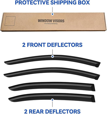 Window Visors Rain Guards for 2014-2018 Mazda 3 Sedan, Out-Channel Window Vent Wind Deflectors Visors Shades for 14-18 Mazda 3 Hatchback