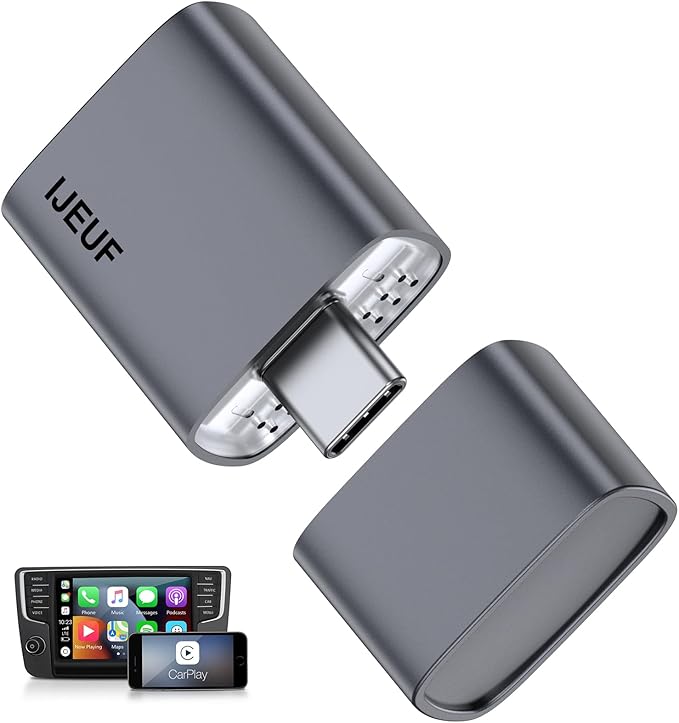 Wireless CarPlay Adapter for Apple iPhone 2025 Upgrade, Converts Factory Wired to Wireless, No Delay, Stable Connection, Mini Apple Carplay Wireless Adapter for iOS 10+ and Car from 2018+,USB/Type C