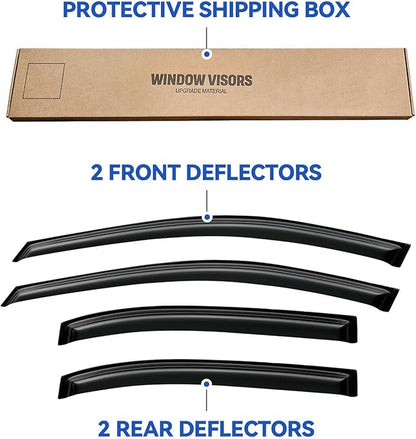Window Visors Rain Guards Shield for 2006-2010 Hyundai Sonata, Out-Channel Window Vent Wind Deflectors Visors Shades for 06-10 Sonata