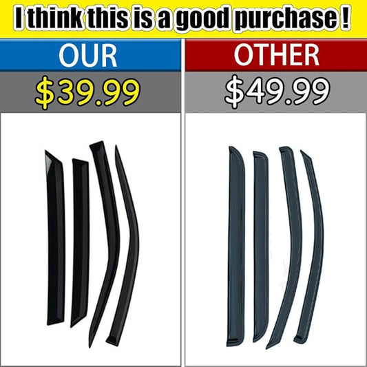 Rain Guards for 4Runner 2010-2022, Tape-on Side Window Deflectors for 4Runner, Window Visors for Toyota Cars, for Toyota Car Accessories, 4 pcs