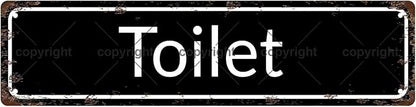 Toilet Vintage Metal Tin Sign, Street Sign, Home Decor, Room Decor, Wall Decor, Bathroom Decor, Bar Decor, Cafe Decor, Garage Decor, 16 x 4 Inch