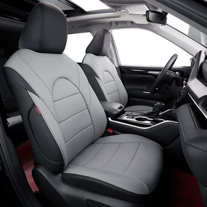 coverdream Custom Seat Covers Compatible with Select Toyota Camry SE,SE Sport,XSE 2012 2013 2014 2015 2016 2017 Models - Leatherette (Black/Gray,Full Set)