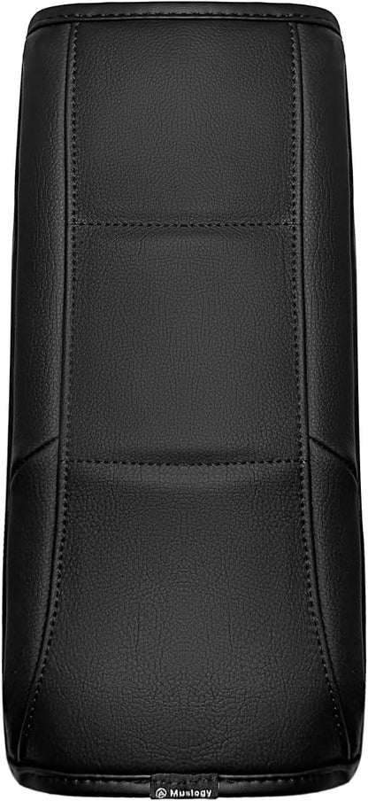 Muslogy Center Console Armrest Cover Compatible with Honda 2012-2015 Civic Accessories Comfort Armrest Pad Arm Rest Cushion Vegan Leather Protector Black Regular Thick