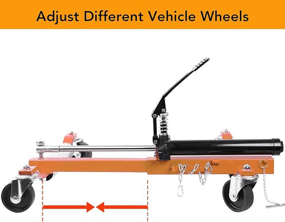 2 Pcs Car Wheel Dolly with Hydraulic Tire Jack, 1500LBS Capacity Trailer Dolly for Vehicle Positioning for Truck RV Trailer, Orange