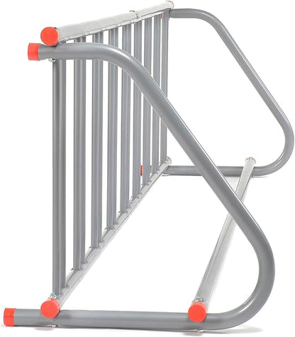 Global Industrial 111" L Single-Sided Grid Bike Rack, 9-Bike Capacity, Powder Coated Steel, Gray, Commercial Bike Rack for Stores, Parks, Schools and More