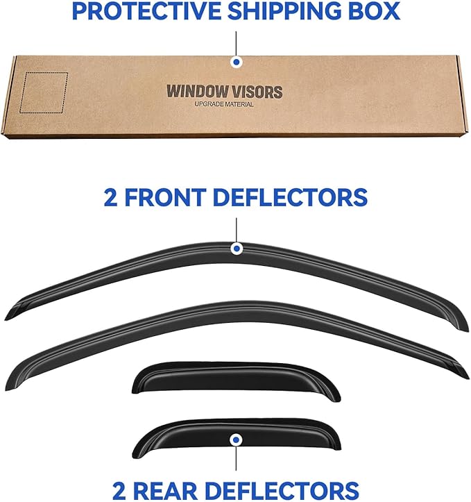 Window Visors Rain Guards Shield for 1995-2004 Toyota Tacoma Access Cab, Out-Channel Window Vent Wind Deflectors Visors Shades for 95-04 Tacoma Extended Cab