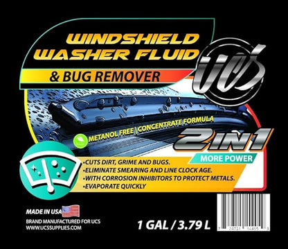 UCS 10015 2-In-1 Car Windshield Washer Fluid & Bug Remover 1 Gallon Ready to Use Pack of 1