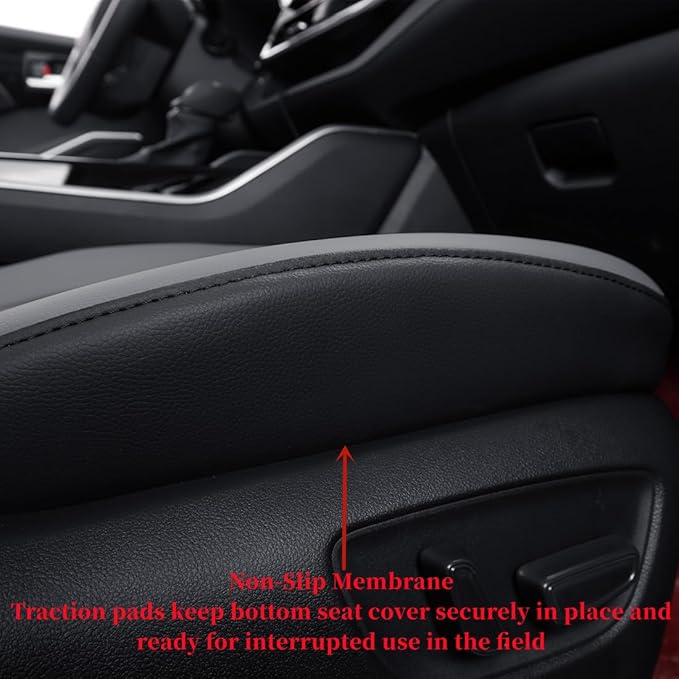 coverdream Camry Seat Covers Custom Fit for 2018-2024 Toyota Camry L LE SE SE Nightshade,Full Coverage Waterproof Leatherette Car Seat Protector (Full Set,Black/Gray)