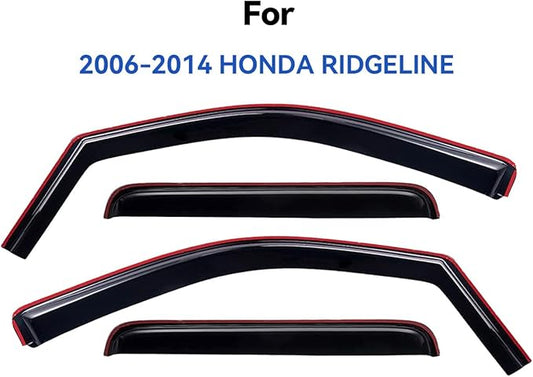 in-Channel Window Visors Rain Guards Shield for 2006-2014 Honda Ridgeline, Window Vent Wind Deflectors Visors Shades for 06-14 Ridgeline