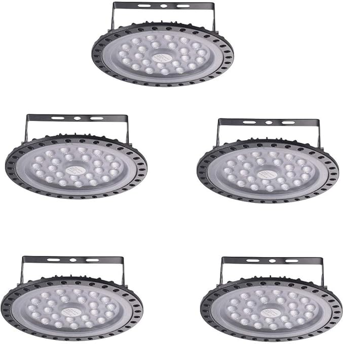 Viugreum 5 PACK 100W UFO LED High Bay Light, 10000LM 6500K Daylight White LED Warehouse Lighting, Alternative to 500W MH/HPS, IP65 Waterproof Commercial Bay Lighting for Garage Barn Workshop