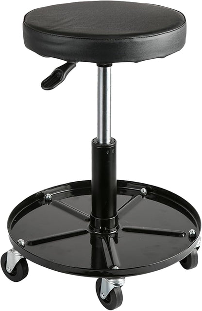 Aain Heavy Duty Adjustable Rolling Seat, with Tool Tray, 5pcs Casters, 15.3" to 20.2"