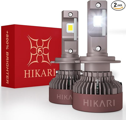 HIKARI WINGS H7 Fog light, 40000LM Pure White 6000K LED Bulbs, Plug & Play IP68 Waterproof Pack of 2