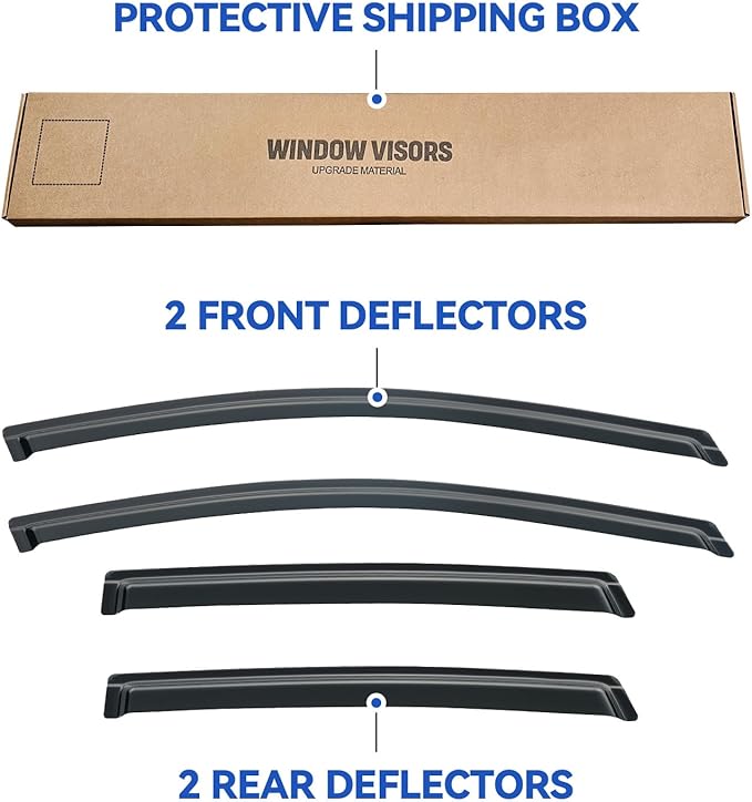 Window Visors Rain Guards for 2012 2013 2014 2015 2016 Honda CRV, Out-Channel Window Vent Wind Deflectors Visors Shades for 12 13 14 15 16 CR-V SUV