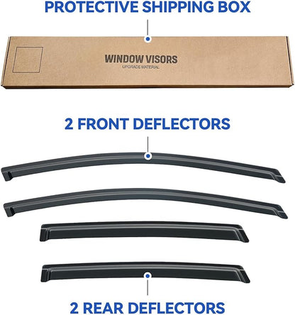 Window Visors Rain Guards for 2012 2013 2014 2015 2016 Honda CRV, Out-Channel Window Vent Wind Deflectors Visors Shades for 12 13 14 15 16 CR-V SUV