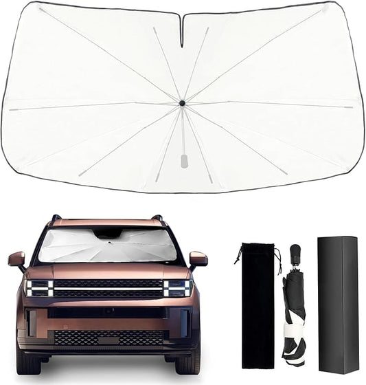 2024-2025 Upgraded for Hyundai Santa Fe Sunshade, Portable Foldable Sunshade Accessories, [Nano Ice Crystals Coating] UV Protection, Keeps Interior Cool (for Hyundai Santa Fe 2024-2025)