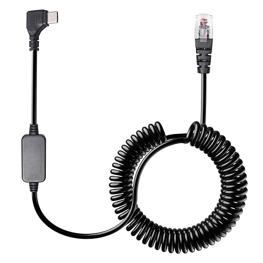 Radar Detector Colied Cord with USB-C to RJ11 Plug Cable 5V-12V Power Cable Compatible with Escort Uniden Radenso XP Beltronics Cobra Whistler 9.8FT Powered for 12V Radar Detectors