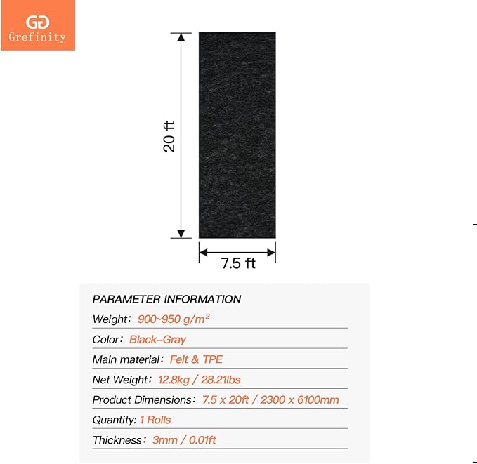 7.5'x 20' Garage Floor Mat & Oil Spill Mat, Heavy Duty Under Car Mat for Garage & Driveway, Protects Against Oil, Chemicals & Stains with TPE Anti-Leak Backing, Reusable & Washable