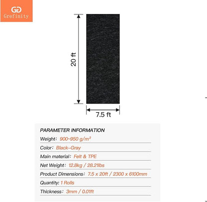 7.5'x 20' Garage Floor Mat & Oil Spill Mat, Heavy Duty Under Car Mat for Garage & Driveway, Protects Against Oil, Chemicals & Stains with TPE Anti-Leak Backing, Reusable & Washable