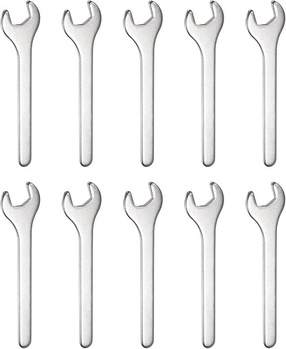 HARFINGTON 10pcs Small Wrench Open End Wrench 13x108x3mm Metric U-Shaped Single Open Ended Spanner Super Thin Small Flat Head Galvanizing Wrench for Automotive Repair Furniture Assembly