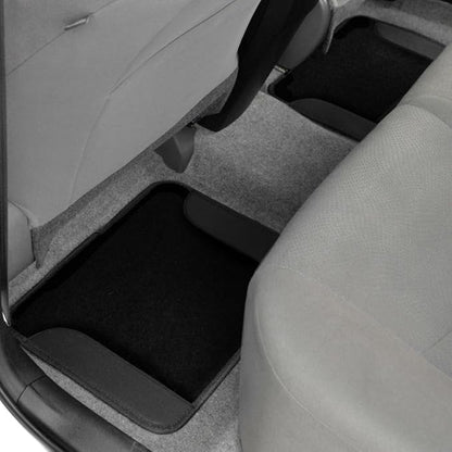 BDK carXS Fresh Two-Tone Carpet Floor Mats, Tribal Tattoo Design with Vinyl Trim for Car Sedan Truck SUV, Front & Rear Set of 4, Black