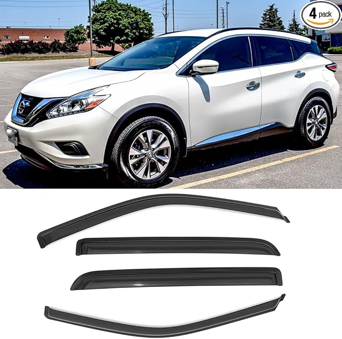 94675 Side Window Wind Vent Deflector,4pcs Outside Mount Style Nice Sun Rain Guards Set,Window Visor fit for 2015-2022 Nissan Murano