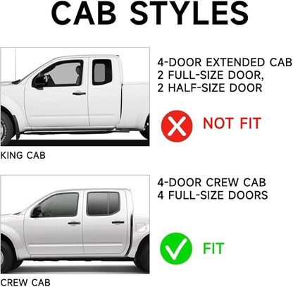 Window Visor Rain Guards Fit for Nissan Frontier Crew Cab 2005-2021 Trucks, Outside Mount Vent Deflector, Smoke Tinted Side Wind Window Deflectors for Nissan Frontier Accessories 94407