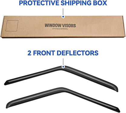 Window Visors Rain Guards for 1980-1996 Ford Bronco, Out-Channel Window Vent Wind Deflectors Visors Shades for 80-96 F150 F250 F350 Standard Cab, for 2 Front Doors