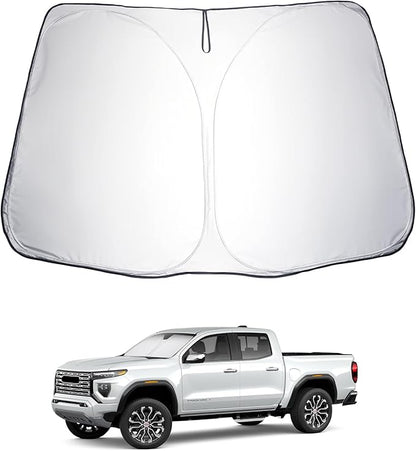 LUWU for 2023 2024 2025 Chevy Colorado & GMC Canyon Windshield Sun Shade Windshield Sunshades 2025 Chevy Colorado Accessories GMC Canyon Accessories Sunshade Cover Block UV Ray Front Window Sunshade