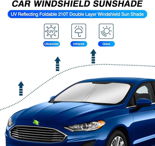 KUST Windshield Sun Shade for Ford Fusion 2013-2021 Front Window Screen Cover Sun Visor Protector Foldable Blocks UV Rays Keep Your Car Cooler