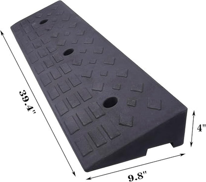 2 Pack 4'' Rise Rubber Curb Ramp Heavy Duty Loading Rubber Curb Ramps 22000lbs (10 Ton) Driveway Ramp Car Slope Ramp for Loading Dock Bike Vehicle Warehouse Sidewalk Wheelchair (4" H)