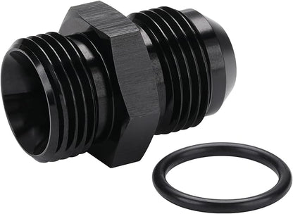 10AN Male Flare to 10AN ORB O-ring Boss Fuel Pump Rail Adapter Fitting Aluminum Black