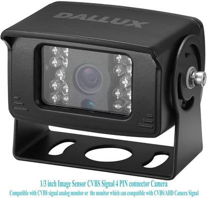 Bus Truck Vehicle Backup Cameras Wide View Angle cab cam Rearview Reverse Waterproof Night Vision 4 PIN Cam for Travel Trailer/Pickup/Van/RV Camper/Motor Home (12V,package not include extension cable)