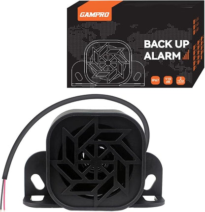 830 Back-up Alarm 12V-24V 110dB IP67 Waterproof Dust-Proof Reversing Warning Alarm with Super Loud Beeper Tone for Truck Van Forklift Car Lorry Agricultural Vehicles