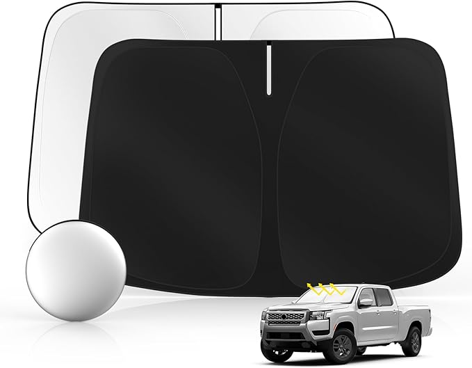 Windshield Sun Shade for Ni-ss-an Frontier 2022-2025 2026 Foldable Sunshade Custom Fit Front Window Car Interior Accessories Protector Blocks UV Rays