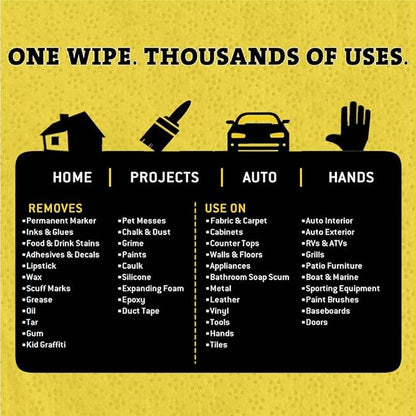 Tub O' Towels Heavy-Duty Multi-Surface Cleaning Wipes, 7" x 8", 40 Count Canister, Removes Grease, Grime, and Tough Stains, Durable Disposable White Wipes for Home, Garage, and Outdoor Cleaning Tasks