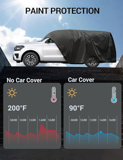 Proadsy 2025 Upgrade Car Cover Custom Fit for Kia Soul 2010-2025, Waterproof All Weather for Automobiles, Full Exterior Cover Rain Snow Sun Protector Indoor Outdoor Car Cover