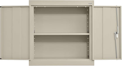 Sandusky Lee WA11301226-07 Wall-Mount Metal Storage Cabinet with Adjustable Shelf, Locking Handle, 200lb Capacity, 12" Depth x 30" Width x 26" Height, Putty
