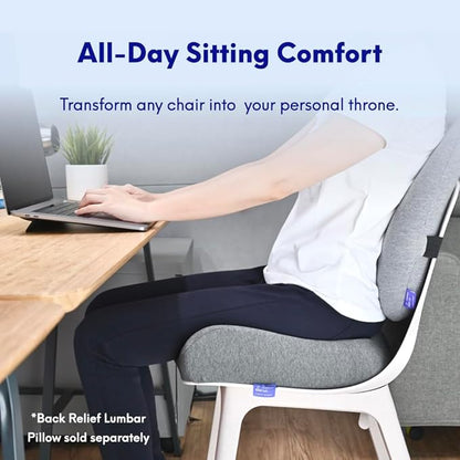 C CUSHION LAB Patented Pressure Relief Seat Cushion for Long Sitting Hours on Office/Home Chair, Car, Wheelchair - Extra-Dense Memory Foam for Hip, Tailbone, Coccyx, Sciatica - Wellness Green