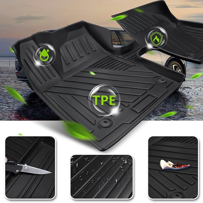Fit 2022-2024 Kia EV6 Cargo Liners - Trunk Mat with Backrest Mats, All-Weather Guard Rubber Accessories